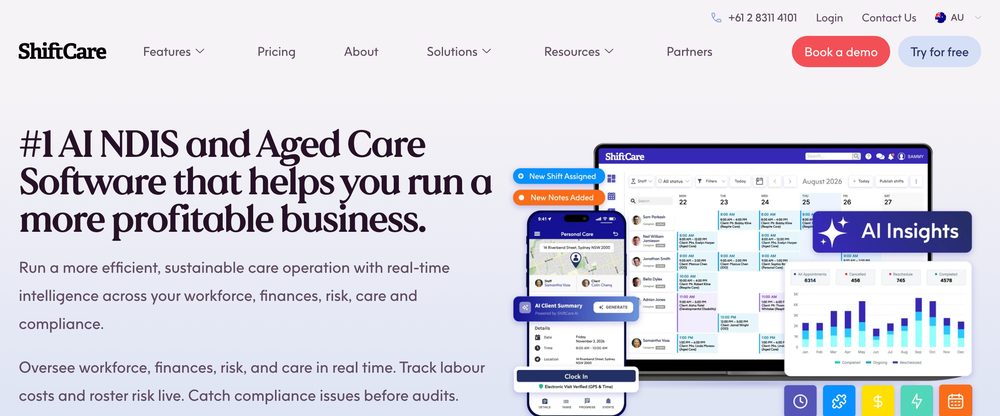 ShiftCare homepage